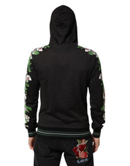 Dolce & Gabbana KING Black Orchid Floral Crown Logo Hoodie Sweater - Hoodies