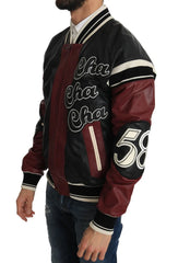 Dolce & Gabbana Leather Club Lounge Black Red Jacket - IT44 | XS - Bomber Jackets