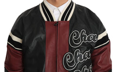 Dolce & Gabbana Leather Club Lounge Black Red Jacket - IT44 | XS - Bomber Jackets