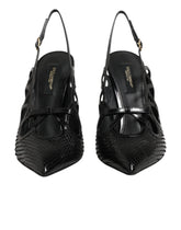 Dolce & Gabbana Skor Läderhöga Klackar Remmar - EU36.5/US6
