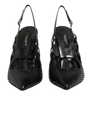Dolce & Gabbana Leather High Heels Slingback Shoes - EU36.5/US6