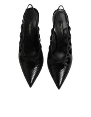 Dolce & Gabbana Leather High Heels Slingback Shoes - EU36.5/US6