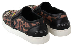 Dolce & Gabbana Leather Leopard #dgfamily Loafers Shoes - Sneakers