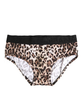 Dolce & Gabbana Leopard Print Black Waistband Cotton Underwear - IT4 | L - Briefs