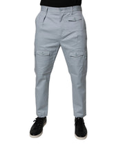 Dolce & Gabbana Light Blue Cotton Cargo Tapered Pants - IT48 | M - Cargo Pants