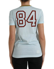 Dolce & Gabbana Light Blue Cotton Free Love Crew Neck T-shirt - IT36 | XS - T-Shirts