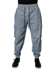 Dolce & Gabbana Light Blue Cotton Jogger Cargo Men Denim Pants - IT50 | L - Cargo Pants