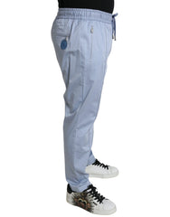 Dolce & Gabbana Light Blue Cotton Stretch Jogger Pants - IT52 | L