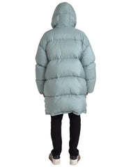 Dolce & Gabbana Light Blue Quilted Hooded Puffer Jacket Men - IT50 | L - Puffer Jackets