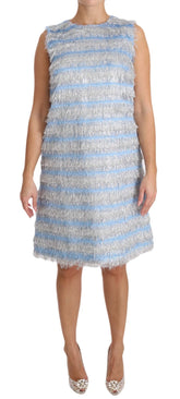 Dolce & Gabbana Light Blue Silver Shift Gown Dress - Dresses