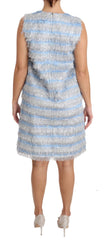 Dolce & Gabbana Light Blue Silver Shift Gown Dress - Dresses
