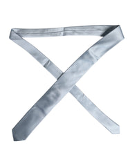 Dolce & Gabbana Light Blue Solid Silk Adjustable Necktie Tie - Neckties