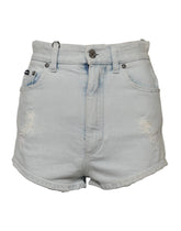 Dolce & Gabbana Light Blue Washed Denim Cotton Hot Pants Shorts - IT40|S - Short Trousers