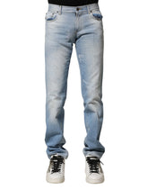 Dolce & Gabbana Light Blue Washed Straight Fit Denim Jeans - IT44 | XS - Jeans