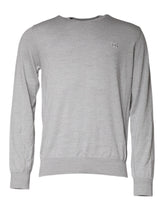 Dolce & Gabbana Light Gray Wool Crew Neck Pullover Sweater - IT50 | L - Sweaters