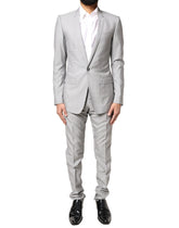 Dolce & Gabbana Light Gray Wool GOLD 2 Piece Formal Suit - IT44 | XS - Pant Suits