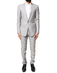 Dolce & Gabbana Light Gray Wool GOLD 2 Piece Formal Suit - IT44 | XS - Pant Suits