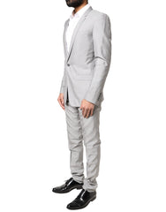 Dolce & Gabbana Light Gray Wool GOLD 2 Piece Formal Suit - IT44 | XS - Pant Suits