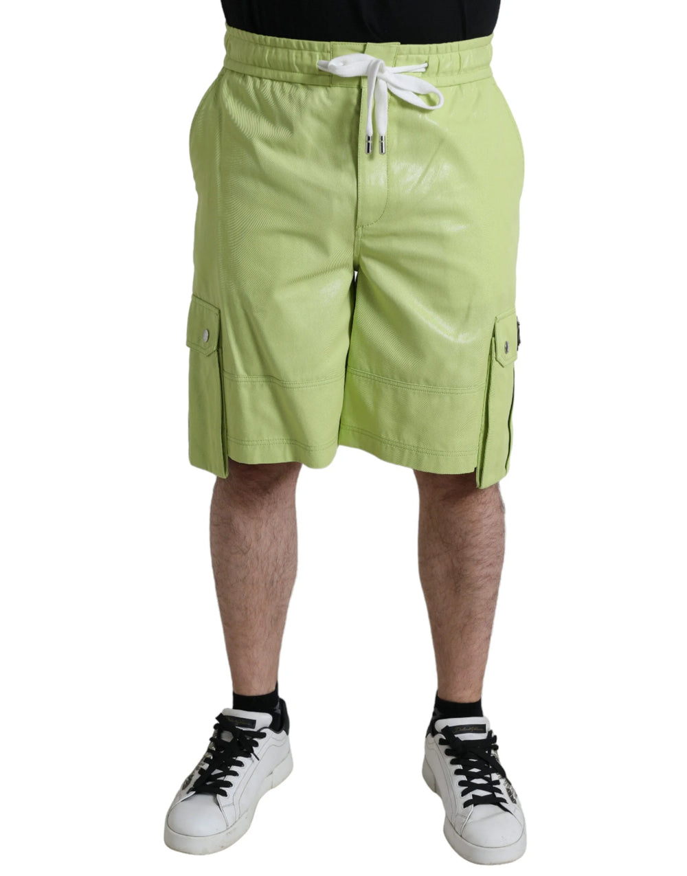 Dolce & Gabbana Light Green Cotton Men Cargo Bermuda Shorts - Cargo Shorts