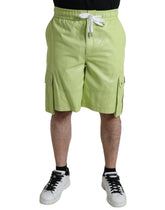Dolce & Gabbana Light Green Cotton Men Cargo Bermuda Shorts - Cargo Shorts