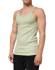 Dolce & Gabbana Light Green Tank Sleeveless Men Men T-shirt - IT52 | XL - Tank Tops