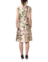 Dolce & Gabbana Light Pink LilyPrint Sleeveless Sheath Dress - IT38 | XS