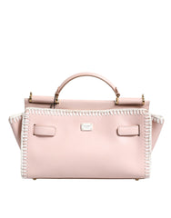 Dolce & Gabbana Light Pink Logo Plaque Soft Leather Strap Crossbody Bag - Cross Body Bags