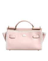 Dolce & Gabbana Light Pink Logo Plaque Soft Leather Strap Crossbody Bag - Cross Body Bags