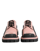 Dolce & Gabbana Light Powder Pink Black Leather Lace-Up Shoes - EU36.5/US6