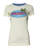 Dolce & Gabbana Light Yellow Cotton Short Sleeve T-shirt - T-Shirts