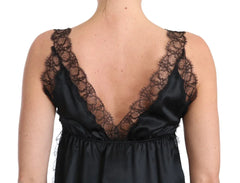 Dolce & Gabbana Lingerie Cami Black Lace Silk Stretch - Camisoles
