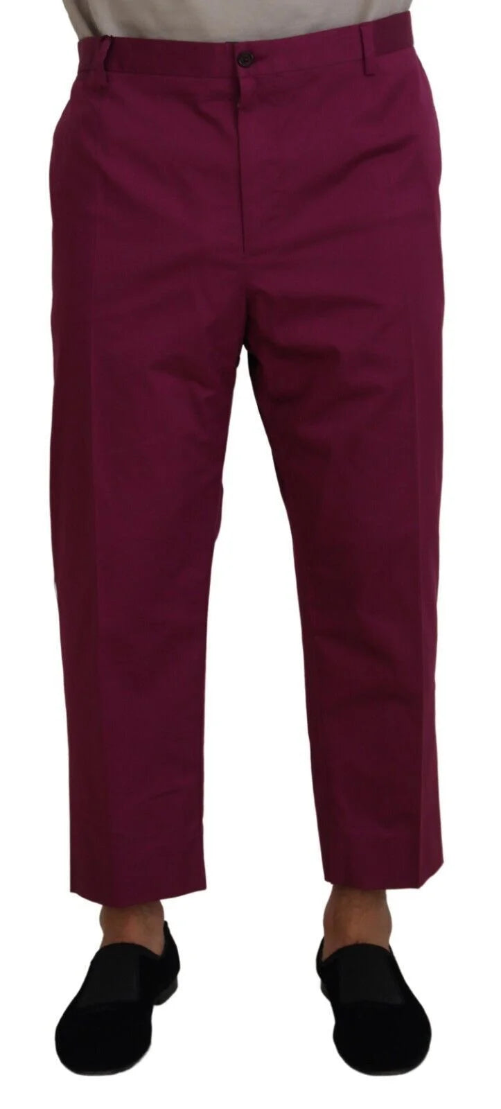 Dolce & Gabbana Magenta Cotton DG Logo Pocket Trouser Pants - IT60 | 3XL - Trousers