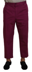 Dolce & Gabbana Magenta Cotton DG Logo Pocket Trouser Pants - IT60 | 3XL - Trousers