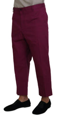 Dolce & Gabbana Magenta Cotton DG Logo Pocket Trouser Pants - IT60 | 3XL - Trousers