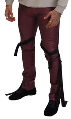 Dolce & Gabbana Magenta Cotton Men Casual Harness Denim Jeans - IT48 | M - Jeans