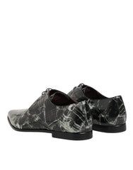 Dolce & Gabbana Marbled Pattern Dress Lace Up Derby Shoes - EU44/US11 - Flats