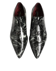 Dolce & Gabbana Marbled Pattern Dress Lace Up Derby Shoes - EU44/US11 - Flats