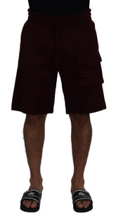 Dolce & Gabbana Maroon Bermuda Cargo Men Shorts - IT50 | L - Cargo Shorts