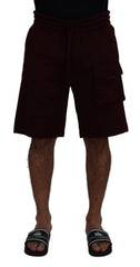 Dolce & Gabbana Maroon Bermuda Cargo Men Shorts - IT50 | L - Cargo Shorts