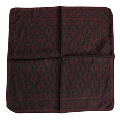 Dolce & Gabbana Maroon Black Printed Square Men Foulard Scarf - Scarves & Shawls