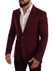 Dolce & Gabbana Maroon Cashmere Slim Fit Coat Jacket Blazer - IT48 | M - Sport Jackets