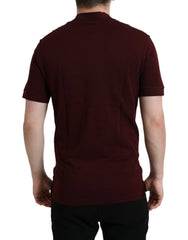 Dolce & Gabbana Maroon Collared Short Sleeves Polo T-shirt - IT46 | S - Polos
