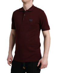 Dolce & Gabbana Maroon Collared Short Sleeves Polo T-shirt - IT46 | S - Polos