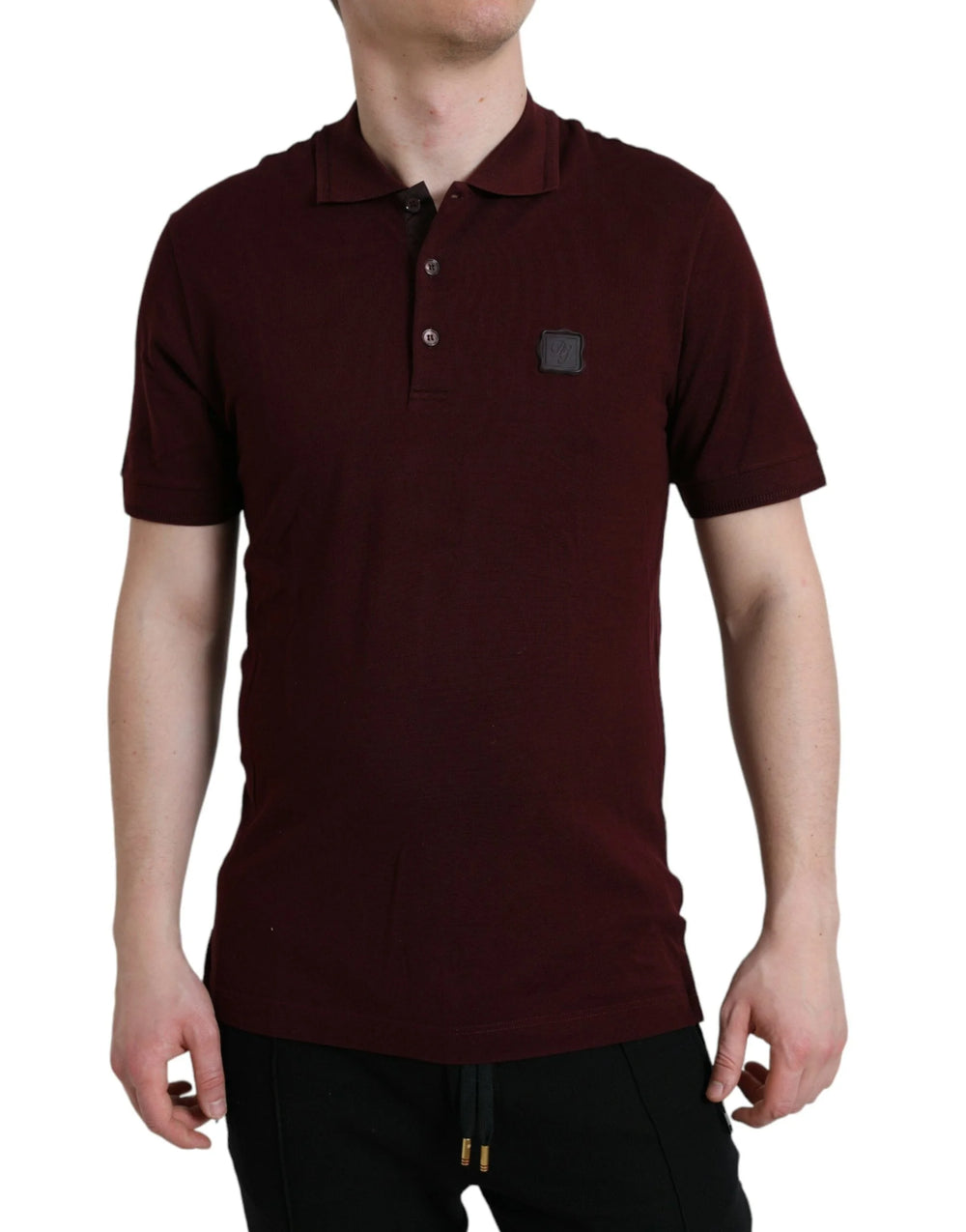 Dolce & Gabbana Maroon Collared Short Sleeves Polo T-shirt - IT46 | S - Polos