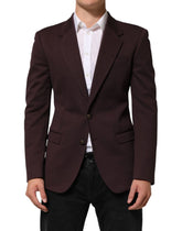 Dolce & Gabbana Maroon Cotton 2 Buttons Suit Jacket Blazer - IT48 | M - Sport Jackets