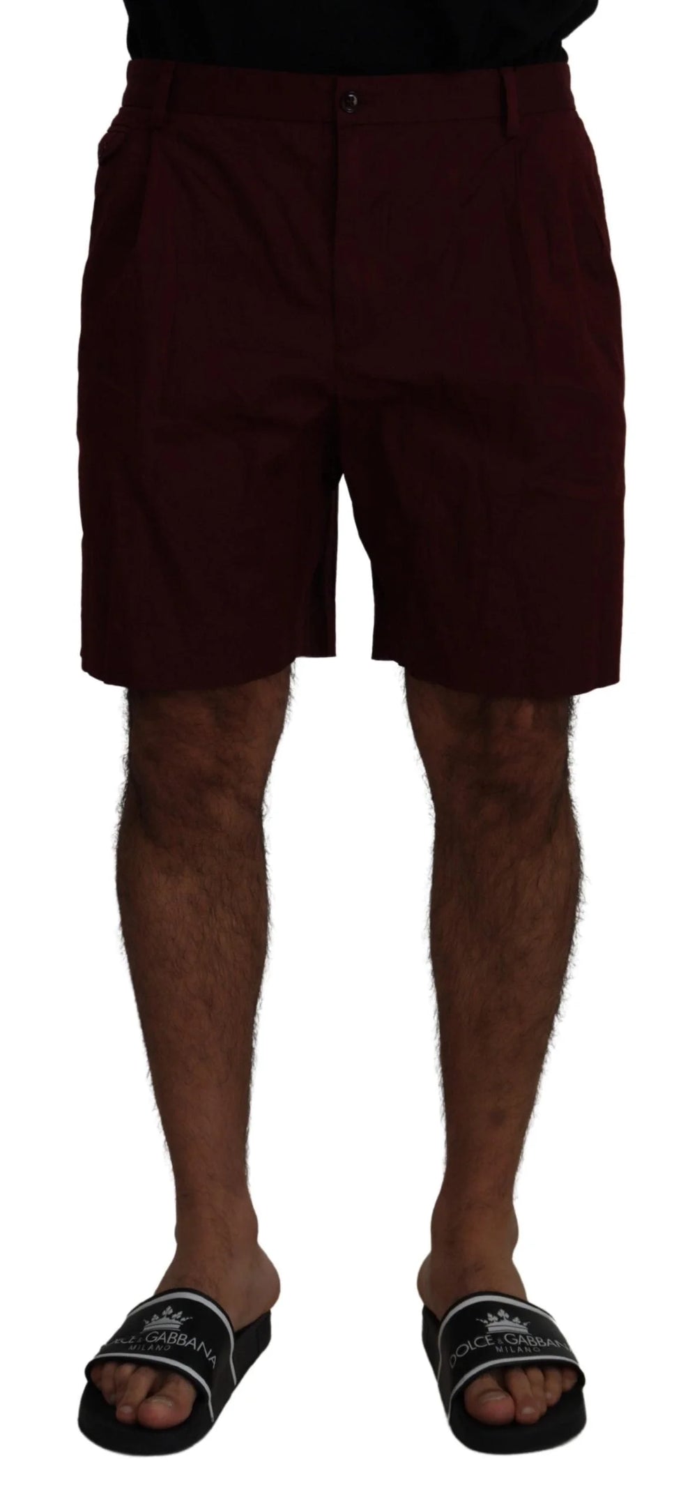 Dolce & Gabbana Maroon Cotton Bermuda Casual Shorts - IT58 | XXL - Bermudas