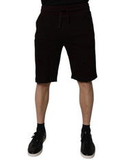 Dolce & Gabbana Maroon Cotton Sweatshorts Men Bermuda Shorts - Bermudas