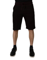 Dolce & Gabbana Maroon Cotton Sweatshorts Men Bermuda Shorts - Bermudas