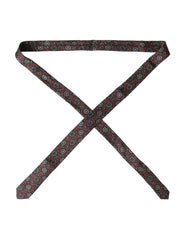 Dolce & Gabbana Maroon Floral 100% Silk Adjustable Men Tie - Neckties