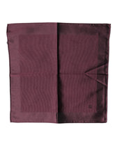 Dolce & Gabbana Maroon Logo Silk Square Handkerchief Scarf